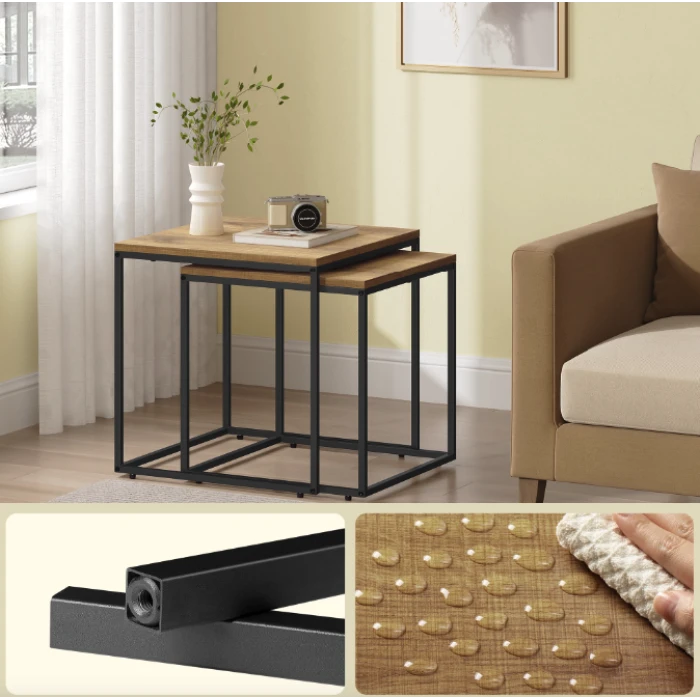 Комплект журнальных столиков Leobert Nika натуральный квадратный.