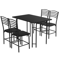Комплект мебели Costway Katarina стол и 4 стулья черный