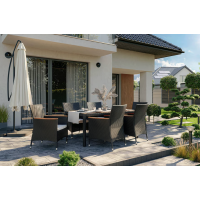 Садовая мебель Di Volio VERONA 6+1 черно-кремовая