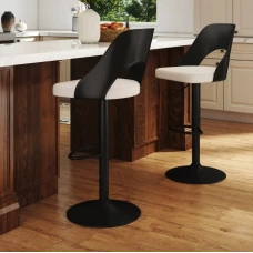 Комплект барных стульев Costway Navare экокожа черно-белый