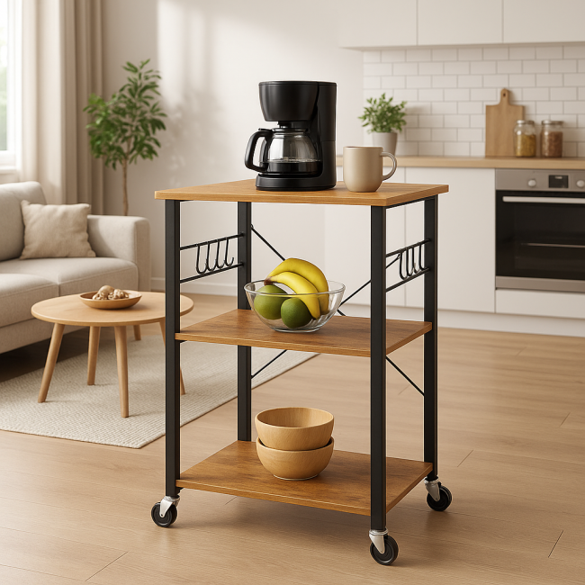 Стеллаж Leobert Dash на колесах в стиле Loft натуральный