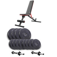 Набір Elitum Titan гантелі 2х21кг з лавою Hop-Sport HS-2050 HB