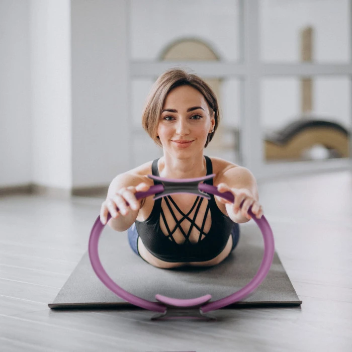 Кільце для пілатесу Gymtek армоване скловолокно 38см фіолетовий