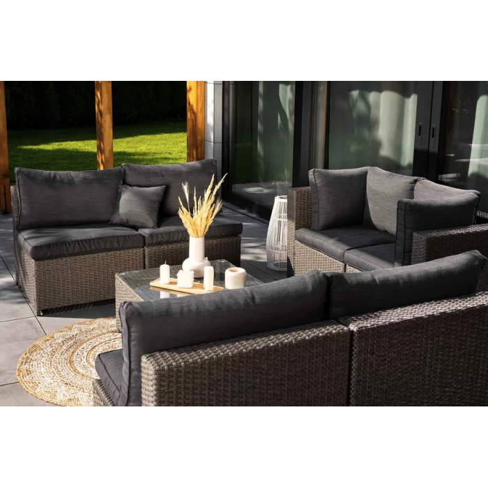 Комплект садових меблів Di Volio Torino Сірий/Графітовий