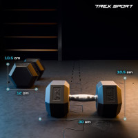 Гантеля шестигранная прорезиненная TX-075RD Trex Sport 7,5 кг