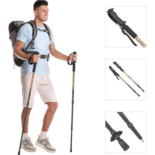 Трекінгові палки Outtec алюмінієві 3-х секційні 65-135см Anti-shock