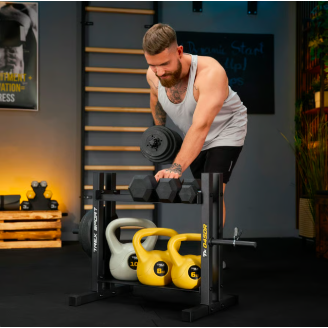 Стійка 2-рівнева для гантелей, дисків та гирь TX-045DR