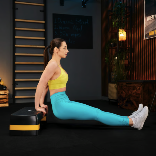 Степ платформа Trex Sport TX-030AS 3 уровня черно-желтая