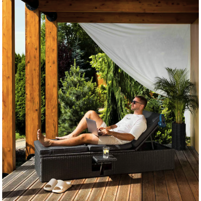 Садовый шезлонг Di Volio Asco черный