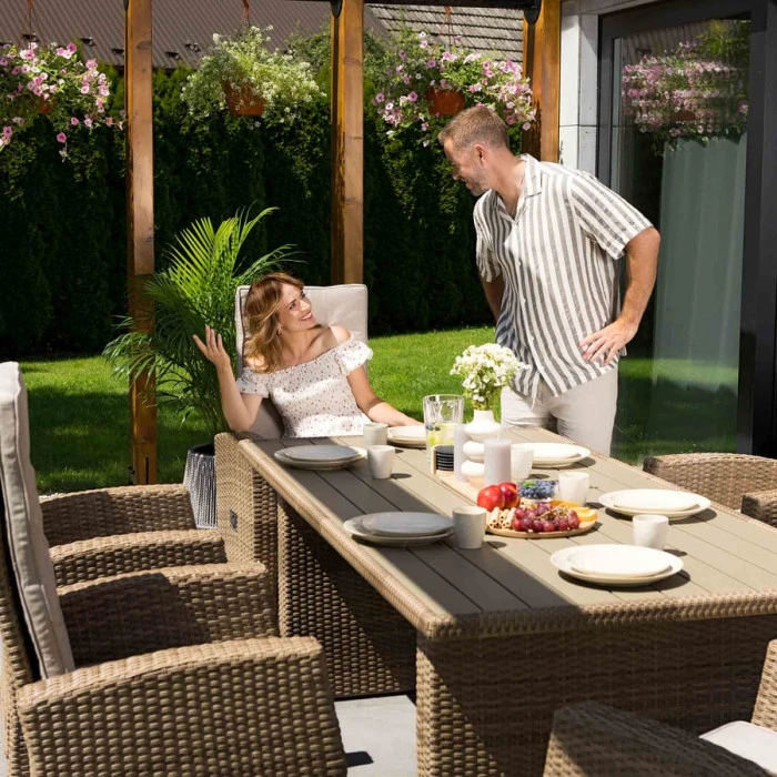 Комплект садових меблів Di Volio Rawena 6+1 бежевий