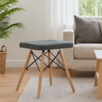 Табурет Leobert Werk квадратный с деревянными ножками серый