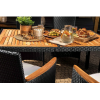 Садовая мебель Di Volio VERONA 6+1 черно-кремовая