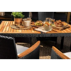 Садовая мебель Di Volio VERONA 6+1 черно-кремовая