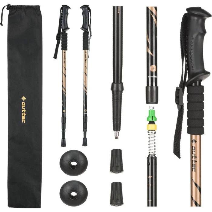 Трекинговые палки Outtec алюминиевые 3-х секционные 65-135см Anti-shock
