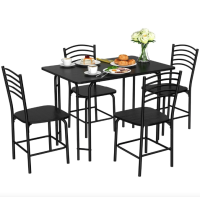 Комплект мебели Costway Katarina стол и 4 стулья черный