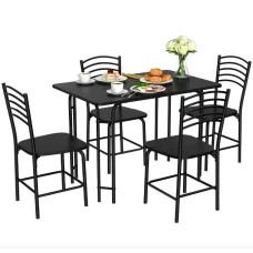 Комплект меблів Costway Katarina стіл і 4 стільці чорний