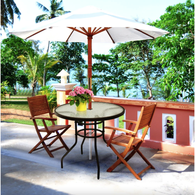 Садовый стол Costway Acapulco с местом для зонта