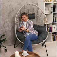 Ротанговое кресло-кокон Di Volio Alcamo для отдыха серый