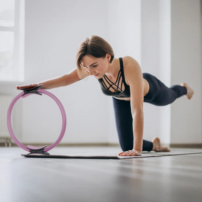 Кільце для пілатесу Gymtek армоване скловолокно 38см фіолетовий