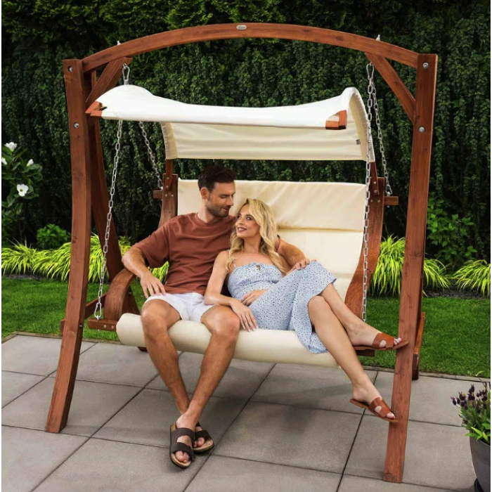 Садова гойдалка Di Volio Pergia двомісна бежевий