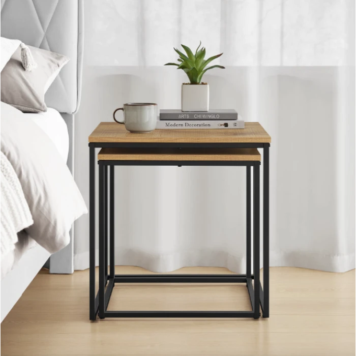 Комплект журнальных столиков Leobert Nika натуральный квадратный.