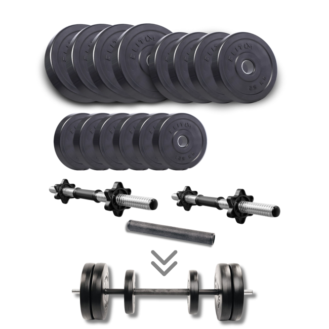 Набір гантелі-штанга Elitum Titan 39кг з перехідником