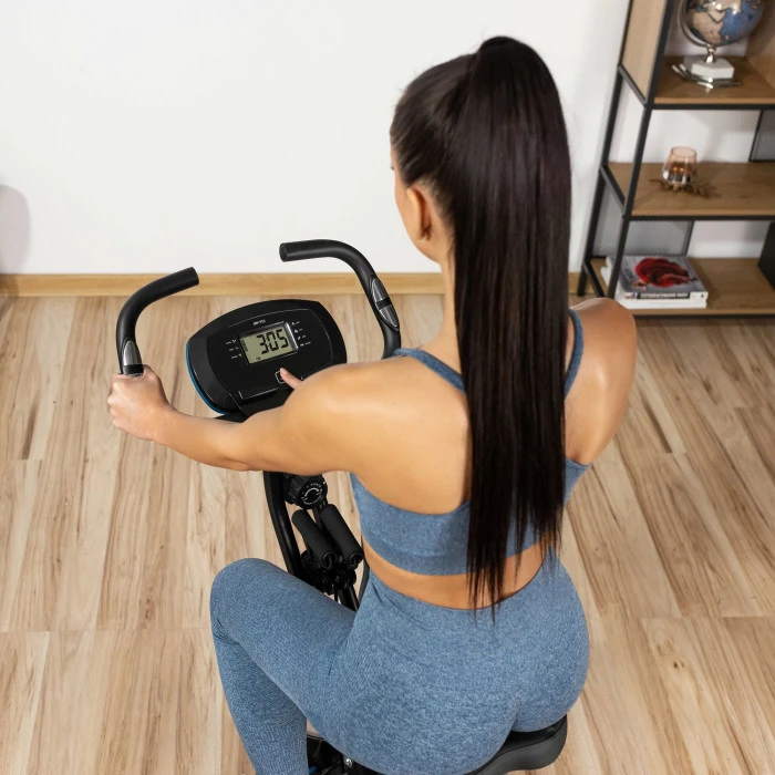 Велотренажер Gymtek FX600 магнитный складной с эспандерами синий