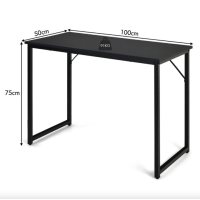 Письменный стол Costway Homart со стальным каркасом черный