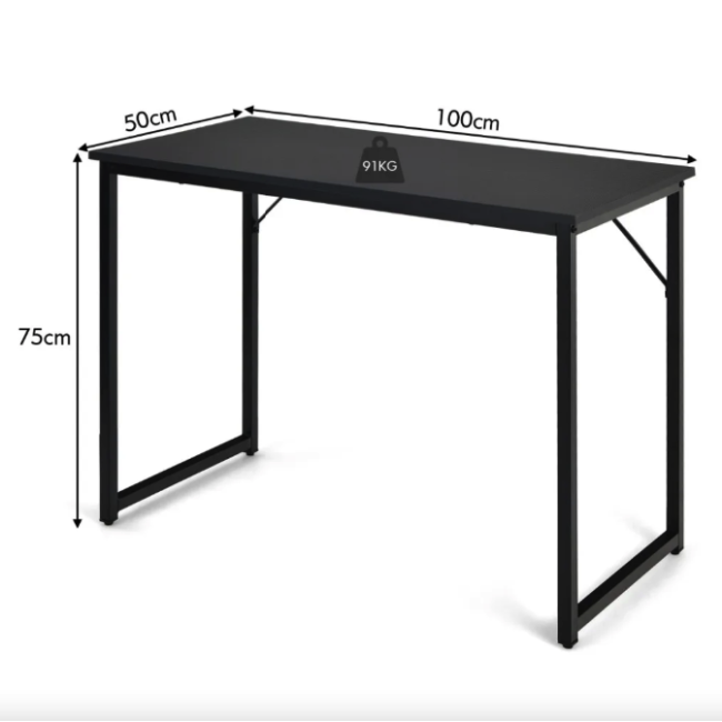 Письмовий стіл Costway Homart із сталевим каркасом чорний