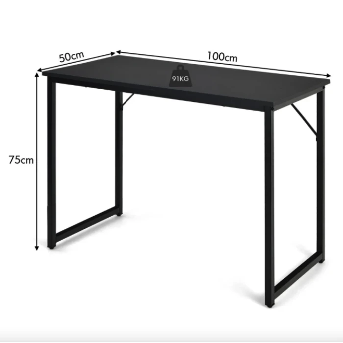 Письменный стол Costway Homart со стальным каркасом черный