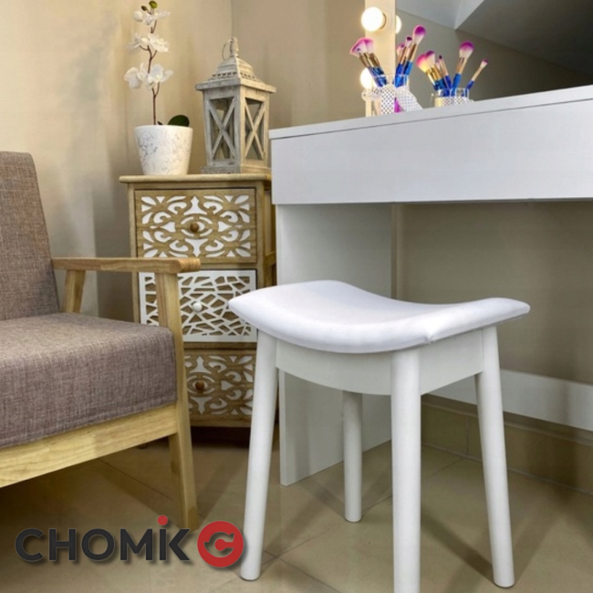 Табурет Chomik ROKA вигнутий у скандинавському стилі білий