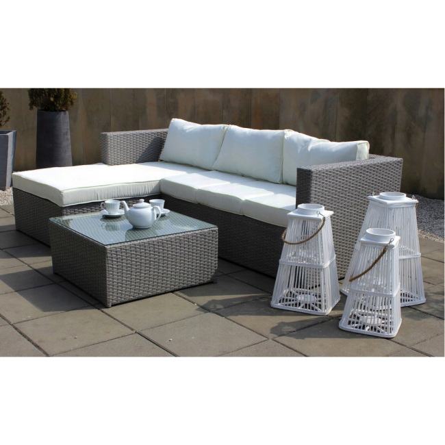 Садові меблі Chomik GARDEN LINE ATRANI сірий + бежеві подушки