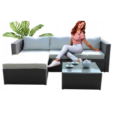 Садові меблі Chomik GARDEN LINE ATRANI сірий + бежеві подушки