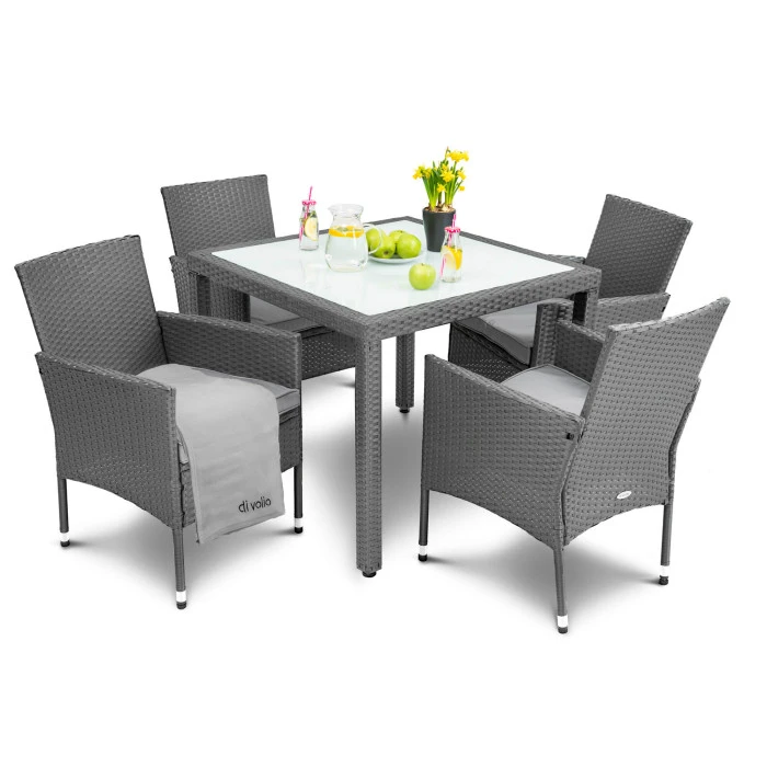 Садові меблі Di Volio VERONA 4+1 сірі