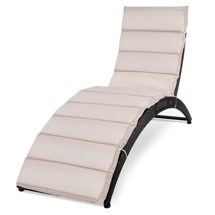 Садовый шезлонг Di Volio Ciampino черный/белый