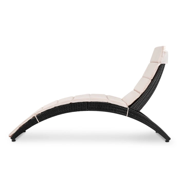 Садовый шезлонг Di Volio Ciampino черный/белый