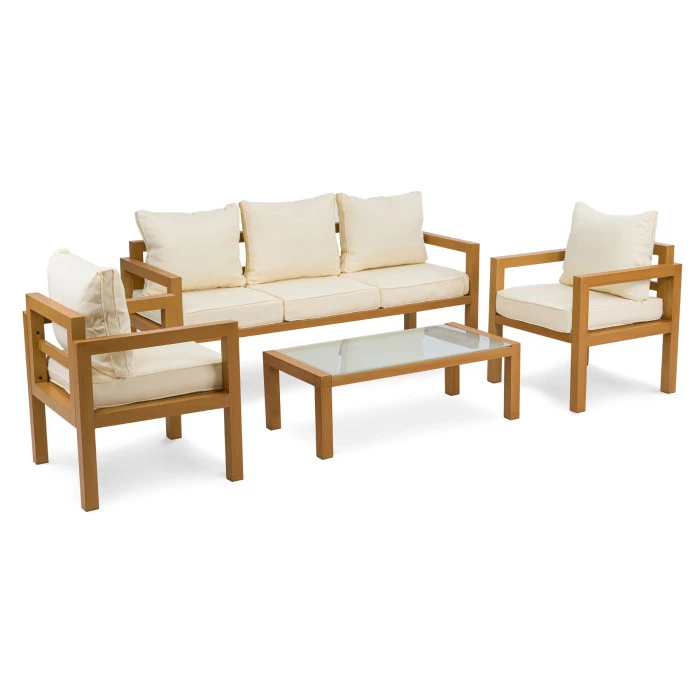 Комплект садових меблів Di Volio Brescia 3 Натуральний/кремовий