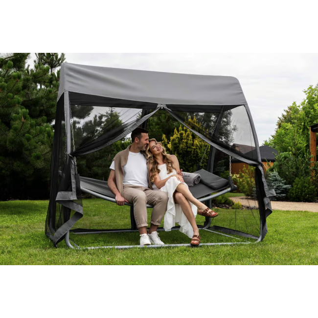 Гамак-качели с москитной сеткой Di Volio Treviso серый