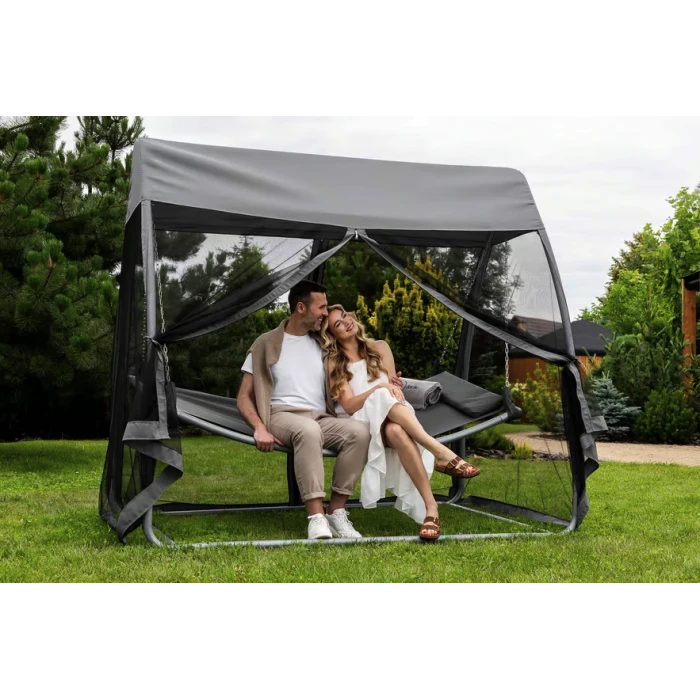 Гамак-качели с москитной сеткой Di Volio Treviso серый