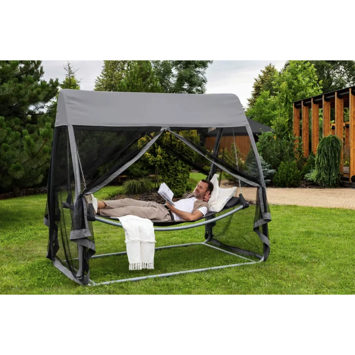 Гамак-качели с москитной сеткой Di Volio Treviso серый