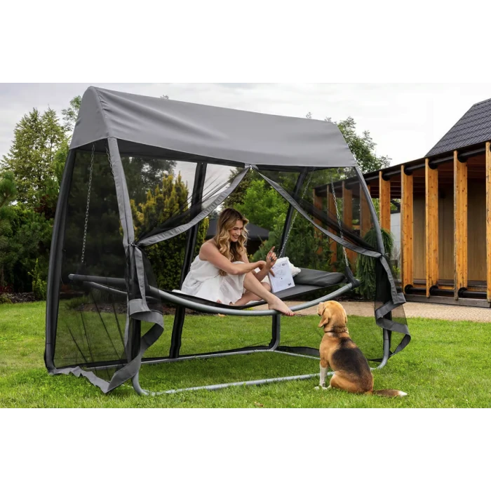 Гамак-качели с москитной сеткой Di Volio Treviso серый