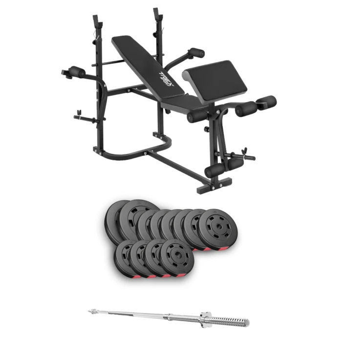 Набор Hop-Sport Premium 69кг со скамьей TX-020 и штангой