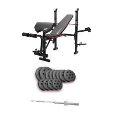 Набір Hop-Sport Premium 69кг з лавою HS-1055 Pro та штангою