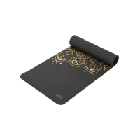 Йога-мат Queenfit Mandala TPE 5 мм черный с золотым