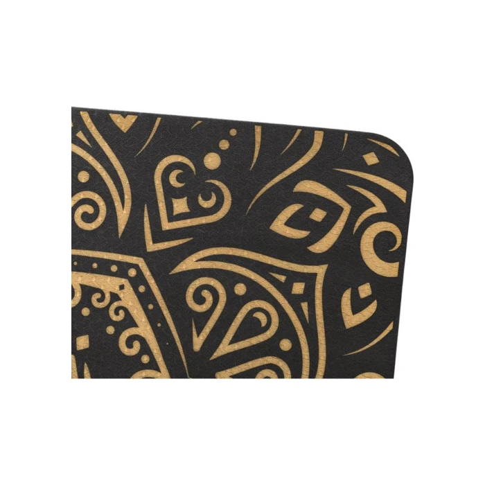 Йога-мат Queenfit Mandala TPE 5 мм чорний з золотим