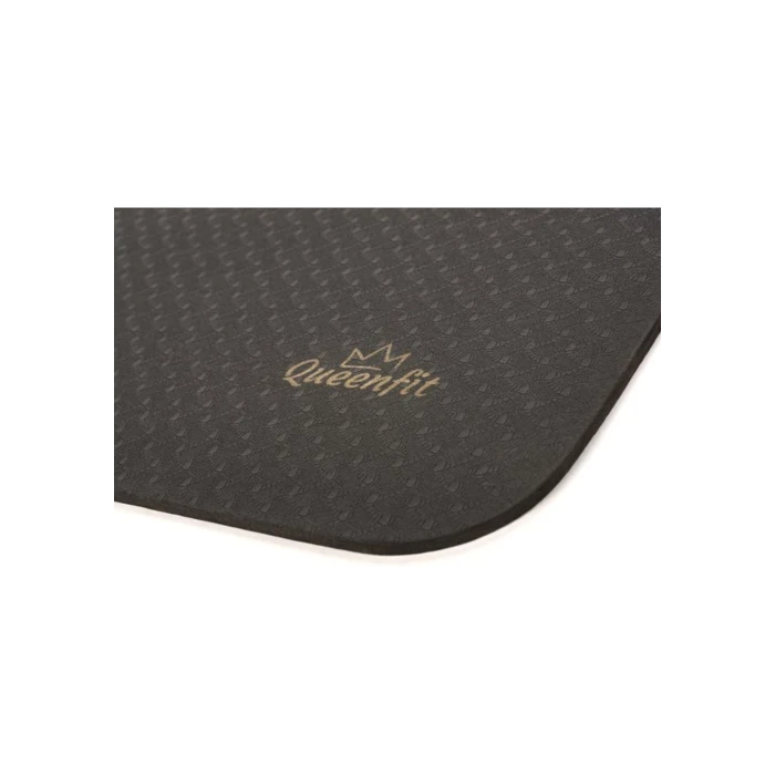 Йога-мат Queenfit Mandala TPE 5 мм чорний з золотим