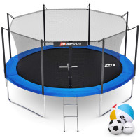 Батут Hop-Sport 12ft (366см) синій із внутрішньою сіткою