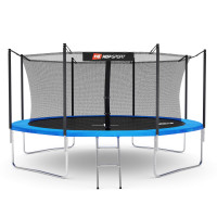 Батут Hop-Sport 12ft (366см) синій із внутрішньою сіткою