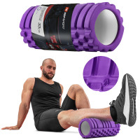 Роллер массажер (валик, ролик) Hop-Sport EVA 33см HS-A033YG фиолетовый