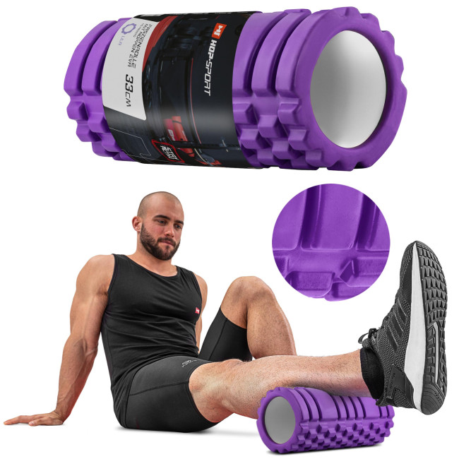 Роллер масажер (валик, ролик) Hop-Sport EVA 33см HS-A033YG фіолетовий